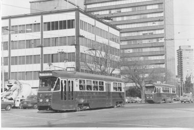 Z class cars 1 and 2 in Nicholson Street at Victoria Parade