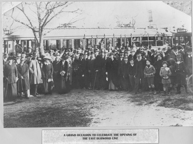 Crowd gathered at opening of Burwood line