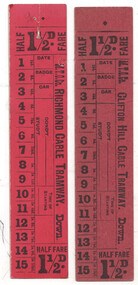 Ephemera - Trip Slip - cable tram Bell Punch type - 1 1/2d - MTOCo, Melbourne Tramway and Omnibus Co (MTOCo), c1915