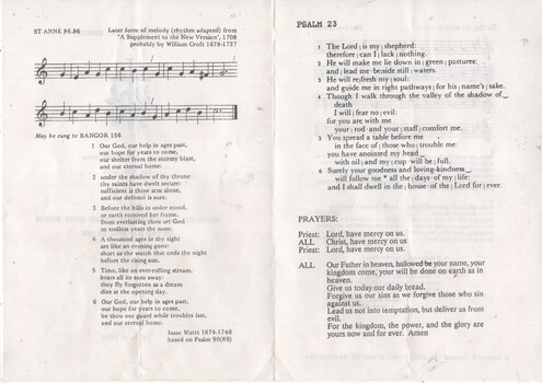 "Service for Sir Robert Risson" - page 2