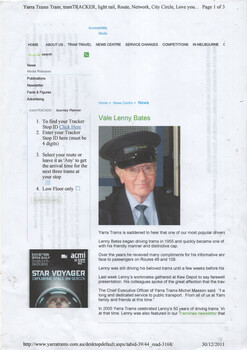 Email re death of Lenny Bates