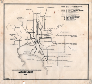 Map of Melbournes Tramways 1919