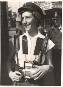 Conductress Nona Sharp - Footscray depot strike - ticket machine