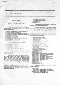 "Appendix 1 = Route numbers" - page 1
