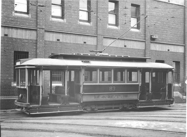 Photograph - J.83 Tram at Malvern Depot, c. 1920, C. 1920