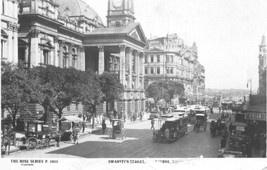 Postcard - The Rose Series P. 3455 Postcard, Swanston Street, Melbourne