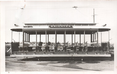 VR tram 13 at Elwood Depot Shed - side on view