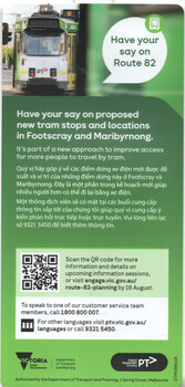 "Have your say on route 82" - front