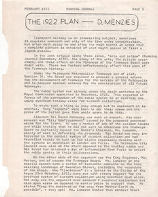 "The 1922 Plan" - front sheet