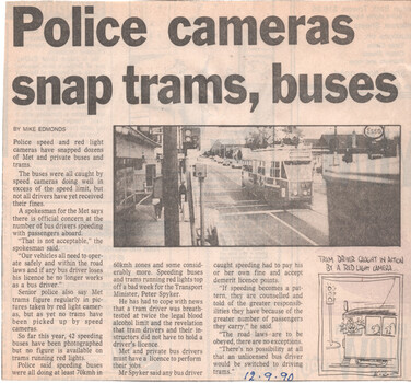 "Police cameras snap trams, buses"