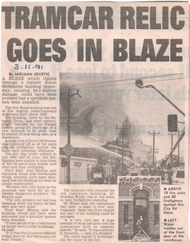 "Tramcar relic goes in Blaze"