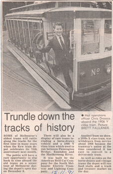 "Trundle down the tracks of history"