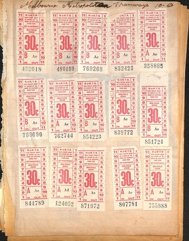 Melbourne tram tickets collected by donor