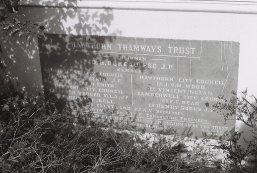 Hawthorn tram depot - foundation stone