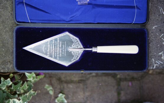 Photos of the trowell used to lay HTT foundation stone  - 3
