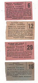 Cable tram check tickets - set of 4