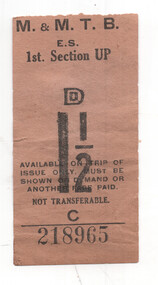 MMTB Eastern System 1 1/2d ticket