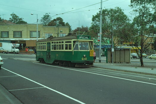 Y1 610 as a training tram at Wattle Park