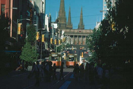 Z class trams 89 & 74 in Bourke St - 1