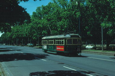 Slide - Route 19 North Coburg tram operations - set of 8, Warren Doubleday, Dec. 1979