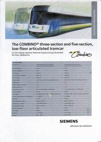 "Combino 3 & 5 Section low floor articulated tramcar"