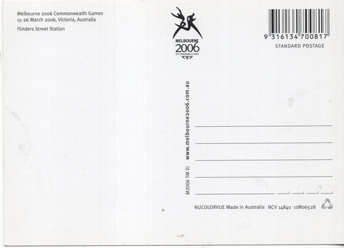 Rear of postcard giving details.