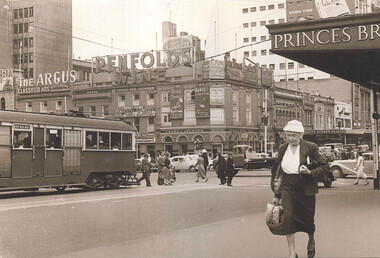 Photograph - W3 656 Swanston St at Flinders St, Hugh Ballment, c1955