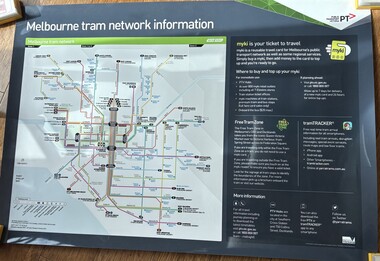 poster showing "Melbourne Tram Network Information"