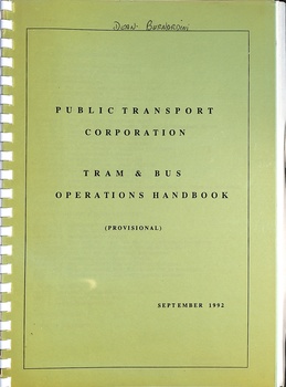 "Tram & Bus Operations Handbook" - cover