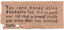 A torn piece of brown paper with black text advertising Bushells Tea, stating it is pure, rich, and yields over two hundred cups per pound.