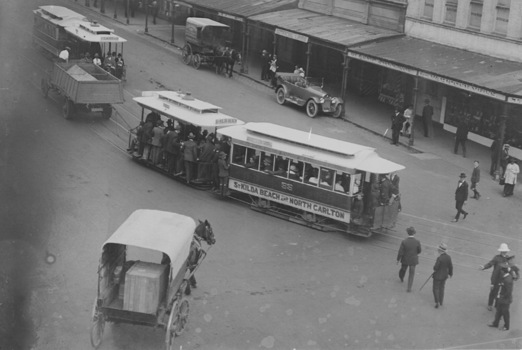 Cable tram towed by lorry