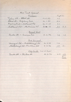 Listing of new tramways in Melbourne 1975 to 1995.