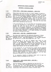 A scanned document from the Metropolitan Transport Authority titled restored and historical trams.