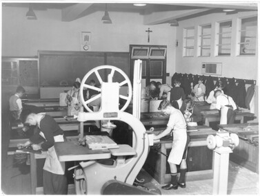 Photograph, St Paul's College woodwork machine shop 1970