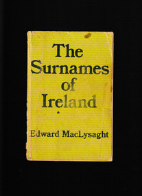 Book, Edward MacLysaght, The Surnames of Ireland, 1978