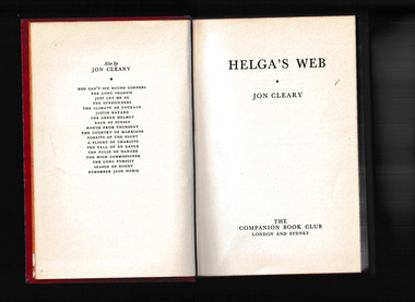 Book, The Companion Book Club, Helga's Web, 1971