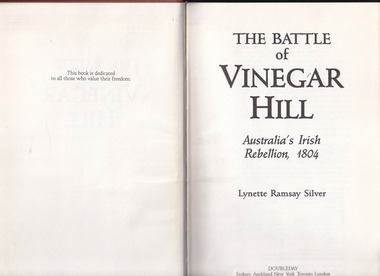 Book, L. R. Silver, The Battle of Vinegar Hill, 1989