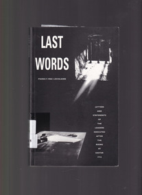 Book, Piaras F. Mac Lochlainn, Last words: letters and statements of the leaders executed after the rising at Easter 1916, 1990