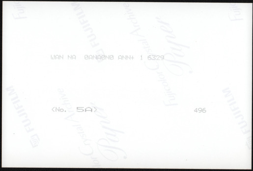 Reverse side of the photograph which is blank.