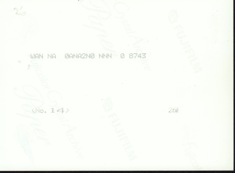 Reverse side of photograph which is blank except for handwritten notation '26.' 