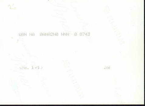 Reverse side of photograph which is blank except for handwritten notation '26.' 