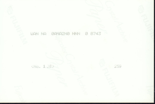 Reverse of photograph, which is blank. 