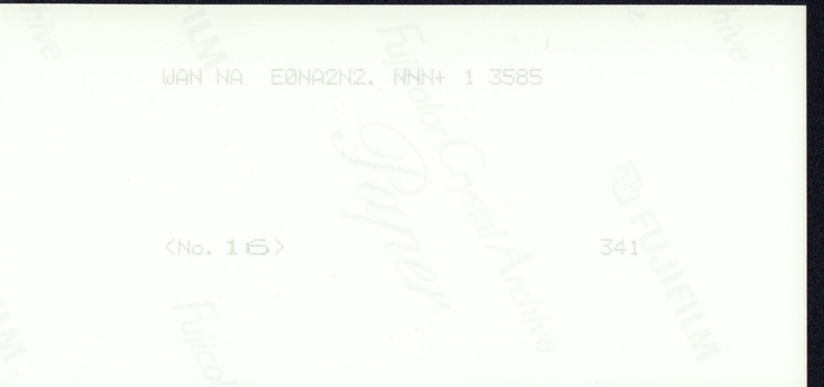 Reverse side of the photograph with printing inscription