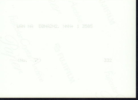 Reverse side of the photograph with printing inscription