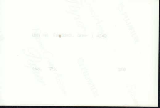 Reverse side of photograph with printing inscription: WAN NA EOWA2N2 ANN- 1 4240 / <No. 7> 360
