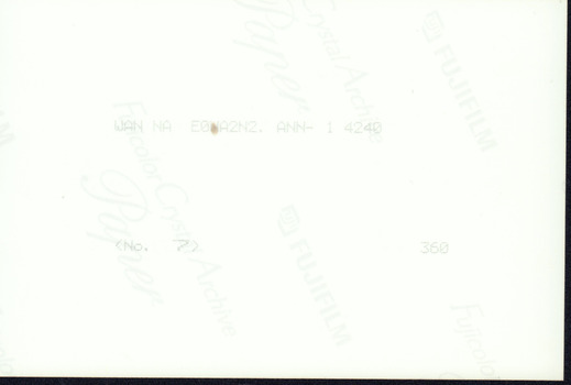 Reverse side of photograph with printing inscription