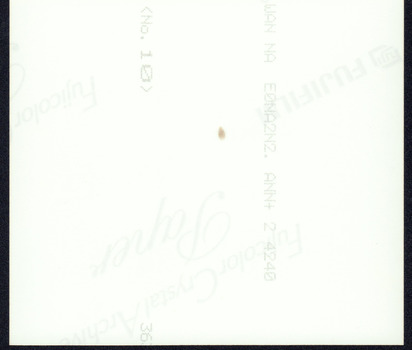 Reverse side of photograph with printing inscription: WAN NA EONA2N2. ANN+ 2 4240 / <No. 10> 36