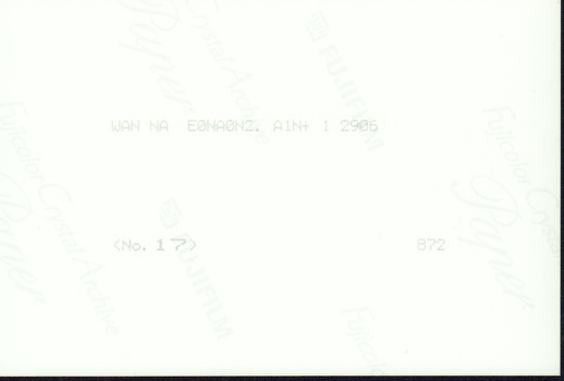 Blank reverse of a photograph with printing inscription. 