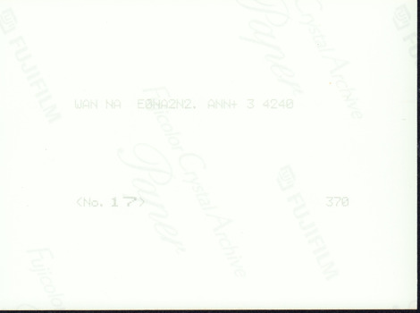 Reverse side of the photograph with printing inscription.