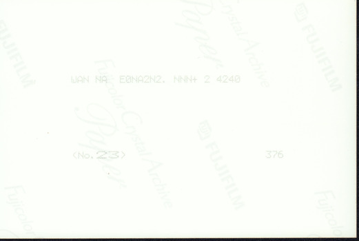 Reverse of photograph with printing inscription.